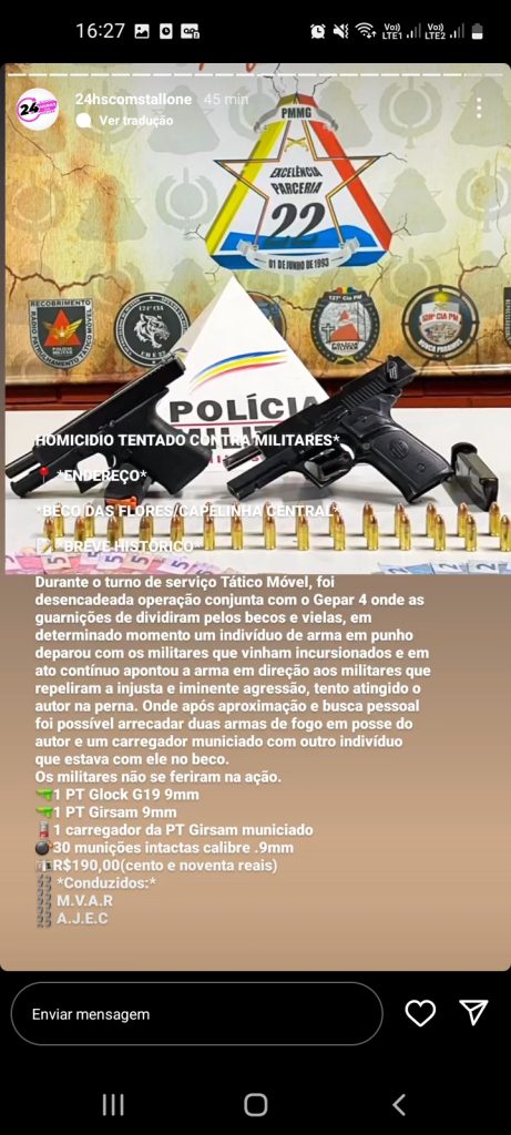 Dupla tenta matar policiais e se dá mal na Vila Barragem Santa Lúcia - Screenshot 20231029 162722 Instagram