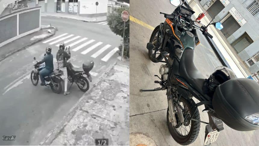 Dupla furta moto em menos de 20 segundos em Contagem