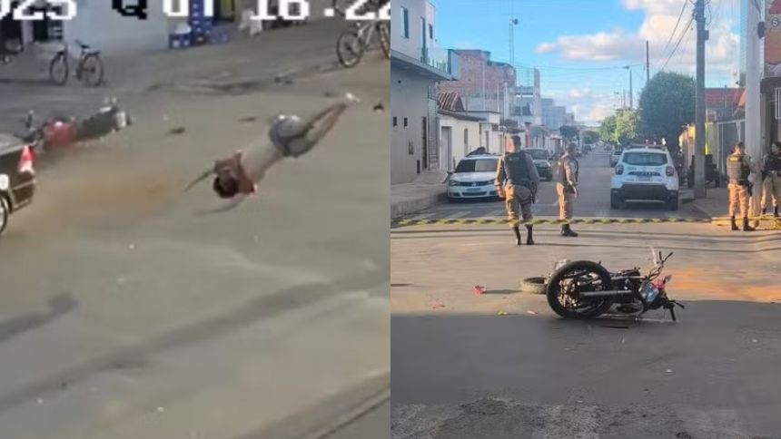 Vídeo: Adolescente que fugia da PM bate em carro e 'voa' no interior de Minas 2 Adolescente que fugia da PM bate em carro e 'voa' no interior de Minas