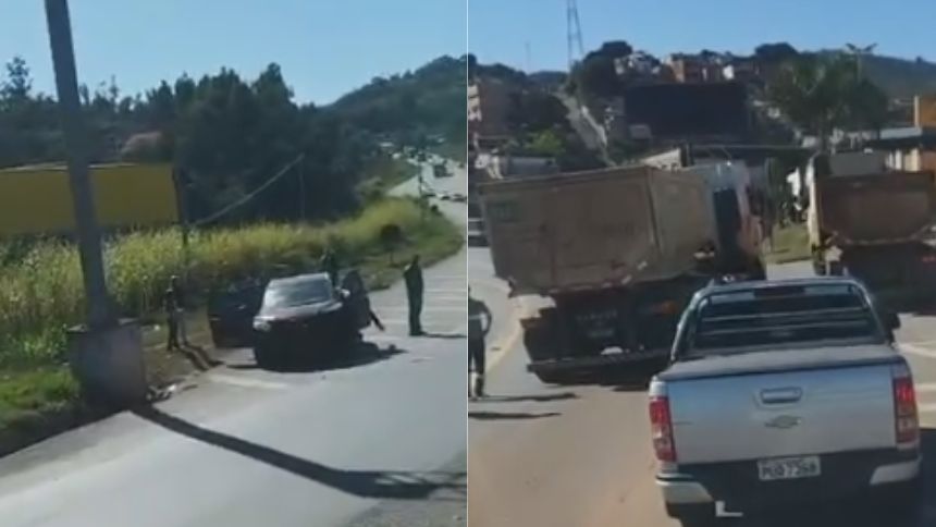 Duas crianças e dois adultos ficam feridos em batida entre carro e carreta na BR-381, na Grande BH 2 Duas crianças e dois adultos ficam feridos em batida entre carro e carreta na BR-381, na Grande BH